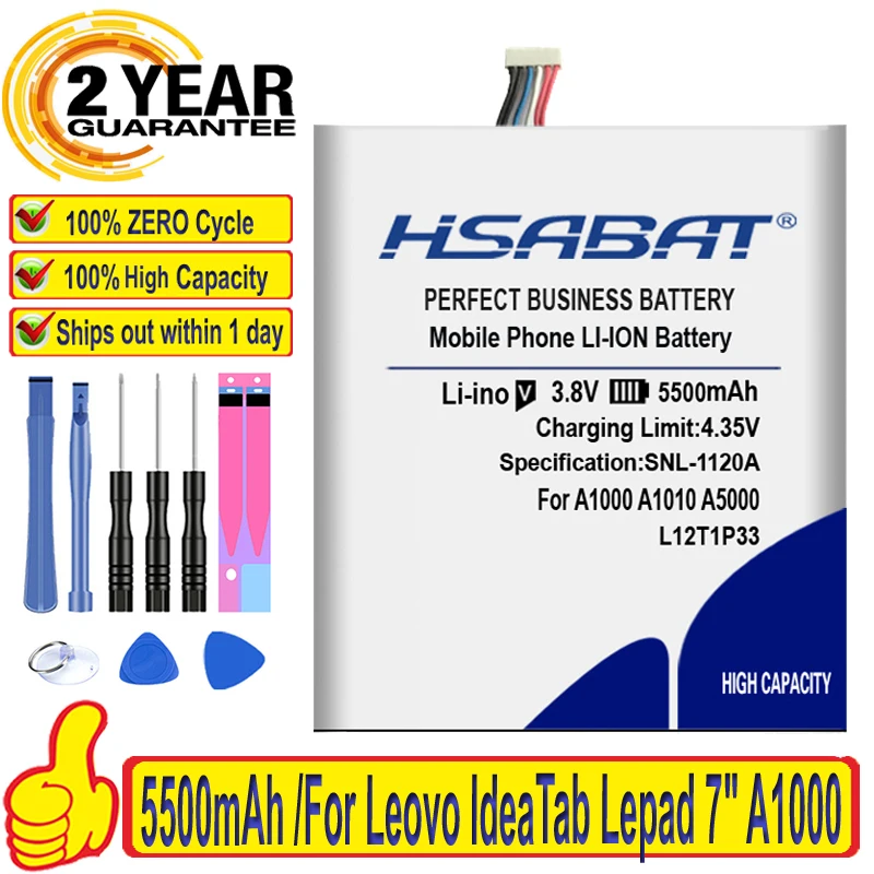 100% Оригинальный HSABAT 5500 мАч аккумулятор для Leovo IdeaTab Lepad 7 дюймов A1000 L A1010 A3000 T A5000 H A3300
