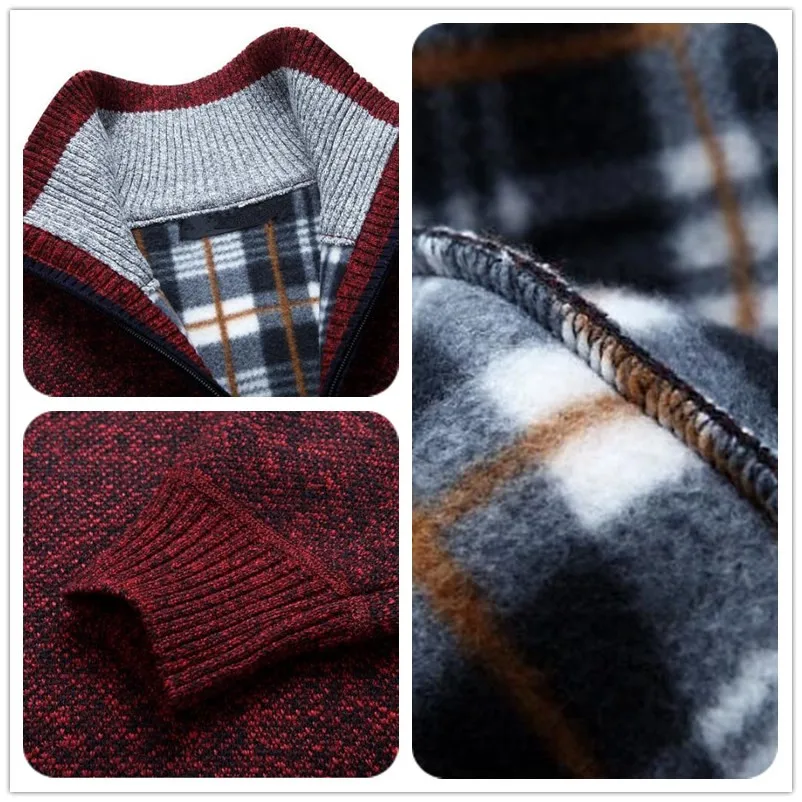 Autumn Winter Men Thick Warm Sweater Pullovers Coat Casual Stand Collar Zipper Wool Sweatercoat Male Knitted Sweaters Jackets
Autumn Winter Men Thick Warm Sweater Pullovers Coat Casual Stand Collar Zipper Wool Sweatercoat Male Knitted Sweaters Jackets