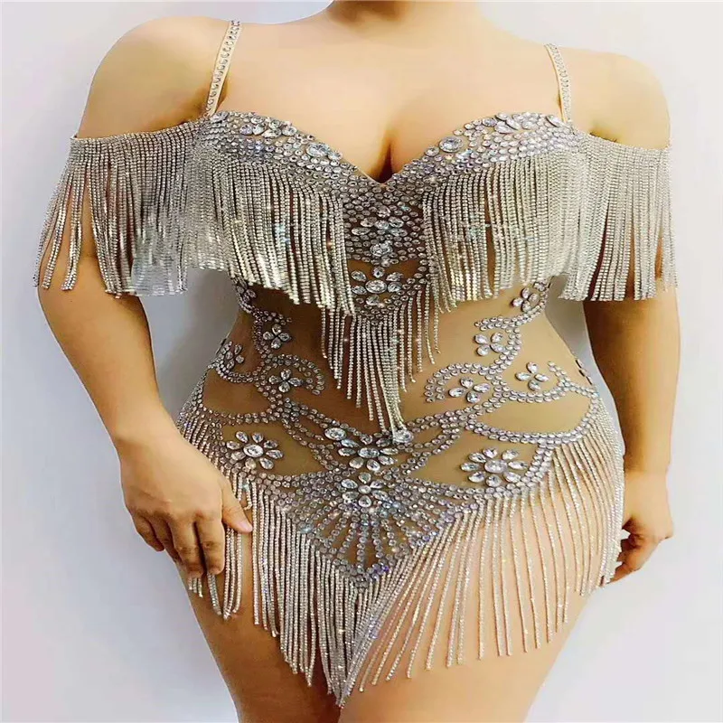 Q163 Tight Bodysuit Show Party Elastic Stretched Drilling Chain Pole Dancer Diamond Siamese Sleeveless Singer Tassels Backless
Q163 Tight Bodysuit Show Party Elastic Stretched Drilling Chain Pole Dancer Diamond Siamese Sleeveless Singer Tassels Backless