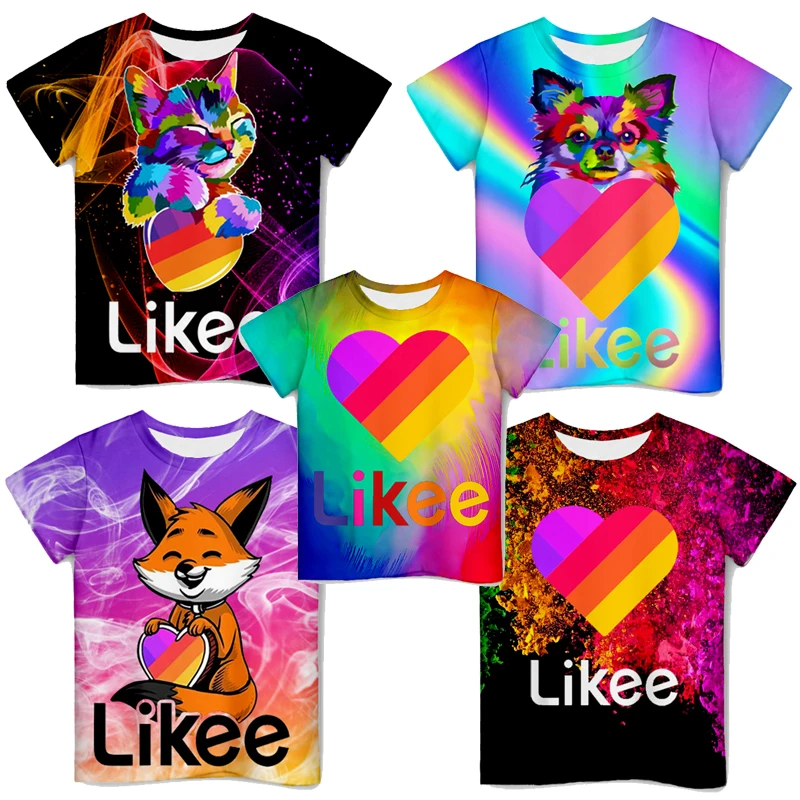 Hot Boy Girl Likee Print T Shirt Kids LIKEE App 3D Cat Dog Fox T-shirt Baby Full Color Short Sleeve Tee Tops Children Gift
Hot Boy Girl Likee Print T Shirt Kids LIKEE App 3D Cat Dog Fox T-shirt Baby Full Color Short Sleeve Tee Tops Children Gift