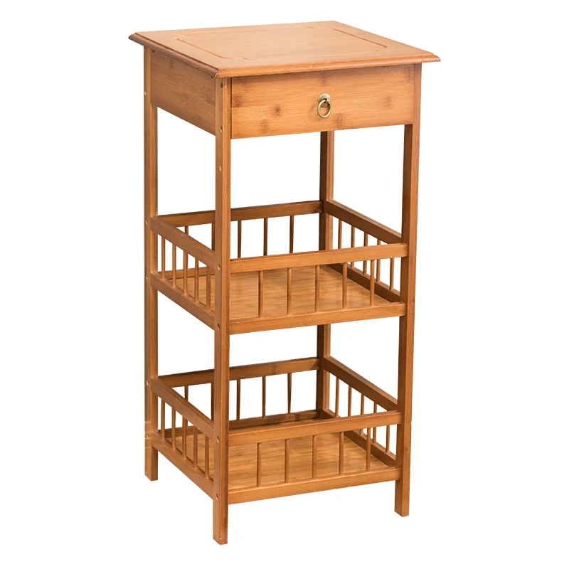 2-4 Layer Wood Bamboo Flower Shelf Living Room Simple Fish Tank Rack Storage Bathroom Organizer Holder Sofa Coffee Side Table | Дом и сад