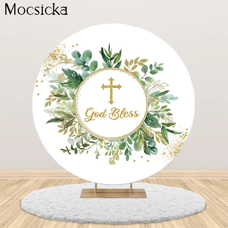 Round Backdrops for Greenery God Bless Photography Background Baptism First Holy Communion Baby Shower Decorations Photoshoot
Round Backdrops for Greenery God Bless Photography Background Baptism First Holy Communion Baby Shower Decorations Photoshoot
