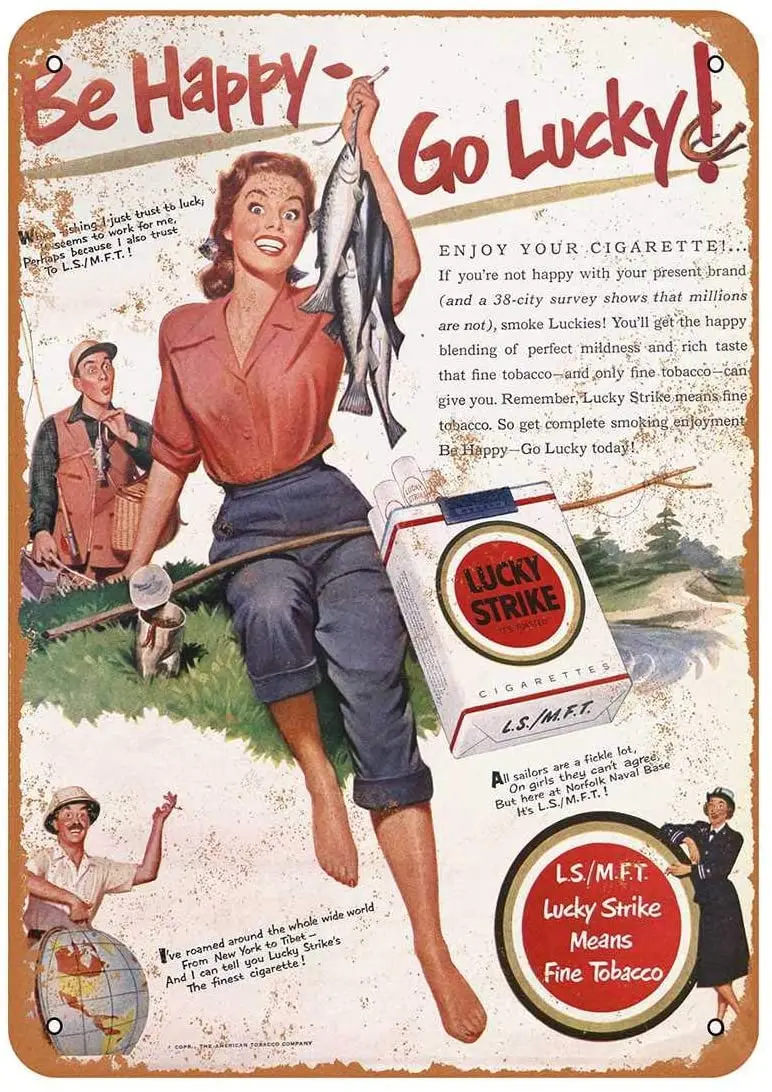 Diuangfoong 1951 Lucky Strike Cigarettes and Fishing Vintage Look Metal Sign 12"×8"
Diuangfoong 1951 Lucky Strike Cigarettes and Fishing Vintage Look Metal Sign 12"×8"