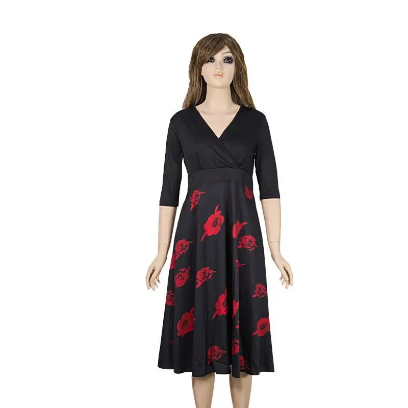 Summer Dress 2021 Fashion Casual Black Polka Dot Flower Dress V-neck Print Dress Loose Size Dresses for Women XXL
Summer Dress 2021 Fashion Casual Black Polka Dot Flower Dress V-neck Print Dress Loose Size Dresses for Women XXL