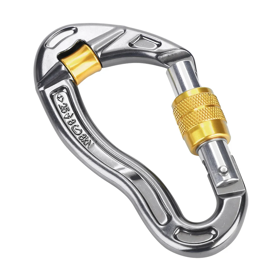 25KN Carabiner Screw Locking Hook for Rock Climbing Mountaineering Rescue Equipment(Yellow)
25KN Carabiner Screw Locking Hook for Rock Climbing Mountaineering Rescue Equipment(Yellow)