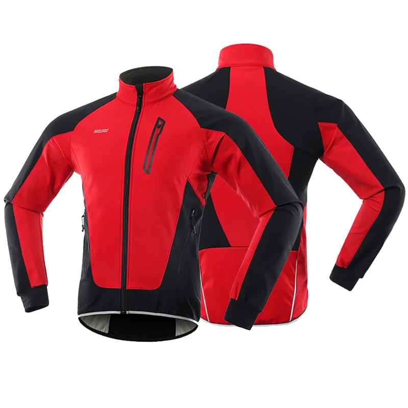 Велосипедная куртка ARSUXEO зимняя мужская флисовая с защитой от ветра мягкой
