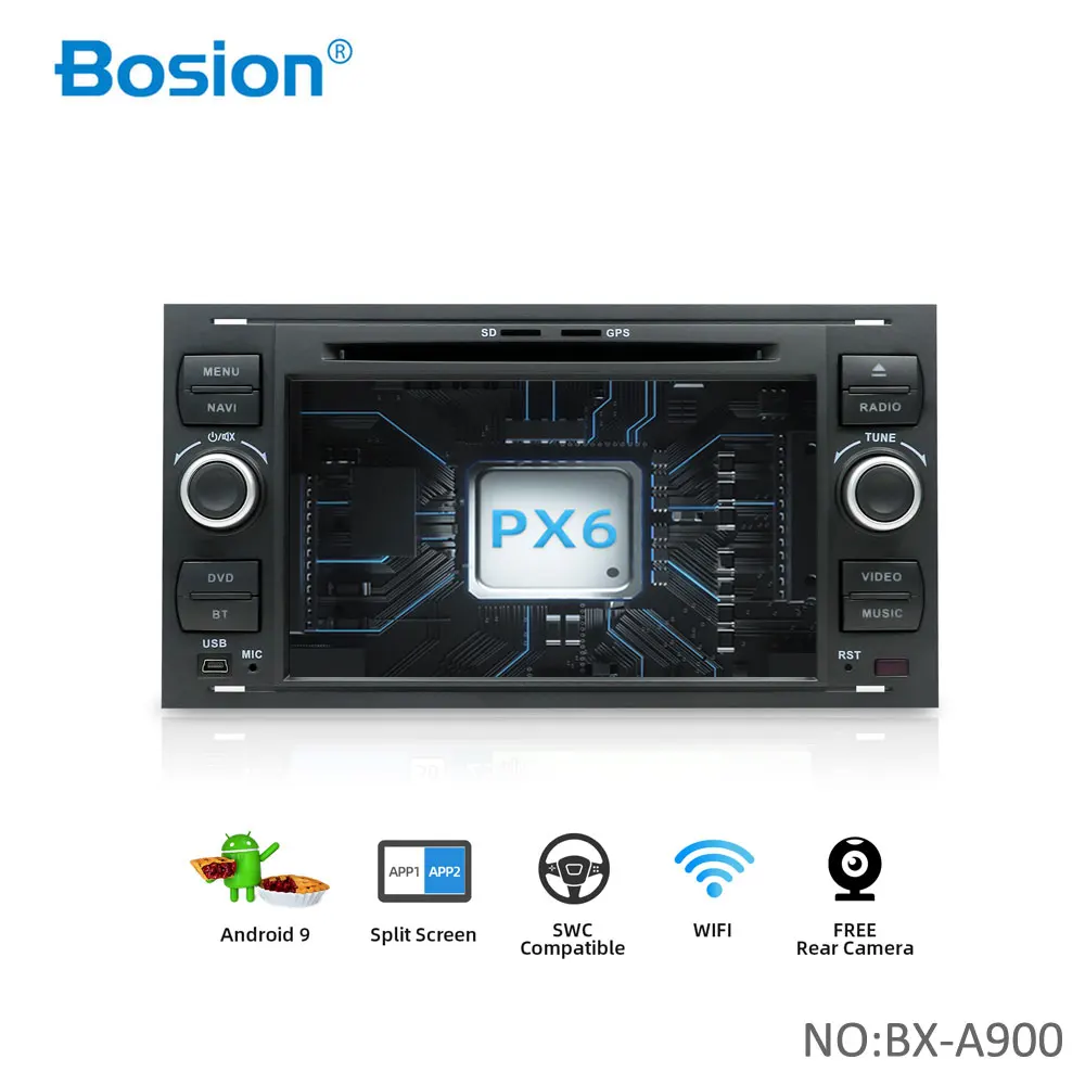 Bosion 2 din Android 10 Автомобильный GPS для Ford Mondeo S max Focus C MAX Galaxy Fiesta transit Fusion Connect kuga DVD плеер