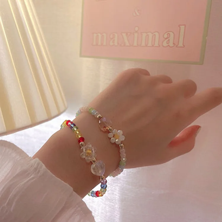 New 11 Styles Cute Flowers Bracelets Transparent Colorful Beaded Handmade Elastic Wristband for Women Girls Hand Jewelry
New 11 Styles Cute Flowers Bracelets Transparent Colorful Beaded Handmade Elastic Wristband for Women Girls Hand Jewelry