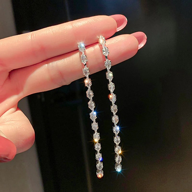 Vintage Elegant Long Crystal Tassel Jewelry Earrings for Women S925 Needle Stud High Quality AAA Zircon Party Wedding Gift Hot
Vintage Elegant Long Crystal Tassel Jewelry Earrings for Women S925 Needle Stud High Quality AAA Zircon Party Wedding Gift Hot