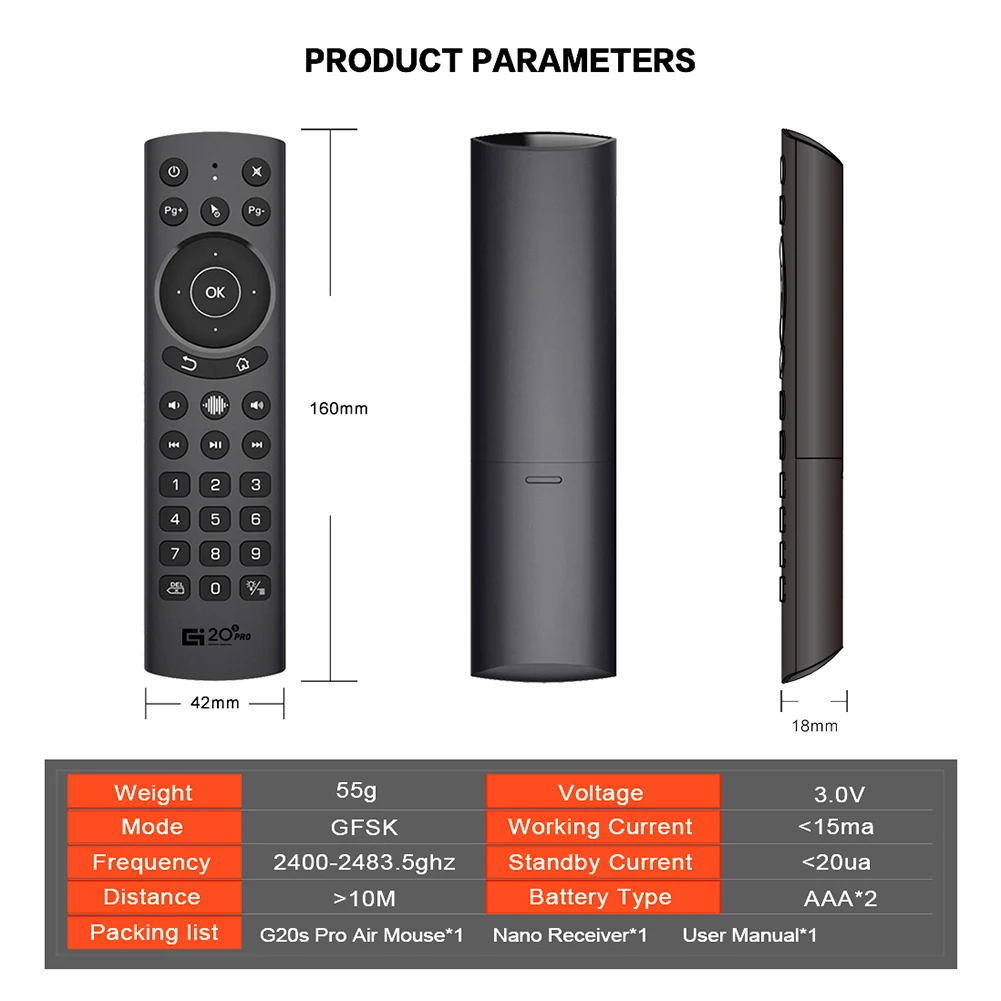 G20S PRO Backlit Wireless Air Mouse 2.4G Gyroscope IR Learning Google Assistant Voice Remote Control For X96 MAX+ Android TV BOX
G20S PRO Backlit Wireless Air Mouse 2.4G Gyroscope IR Learning Google Assistant Voice Remote Control For X96 MAX+ Android TV BOX