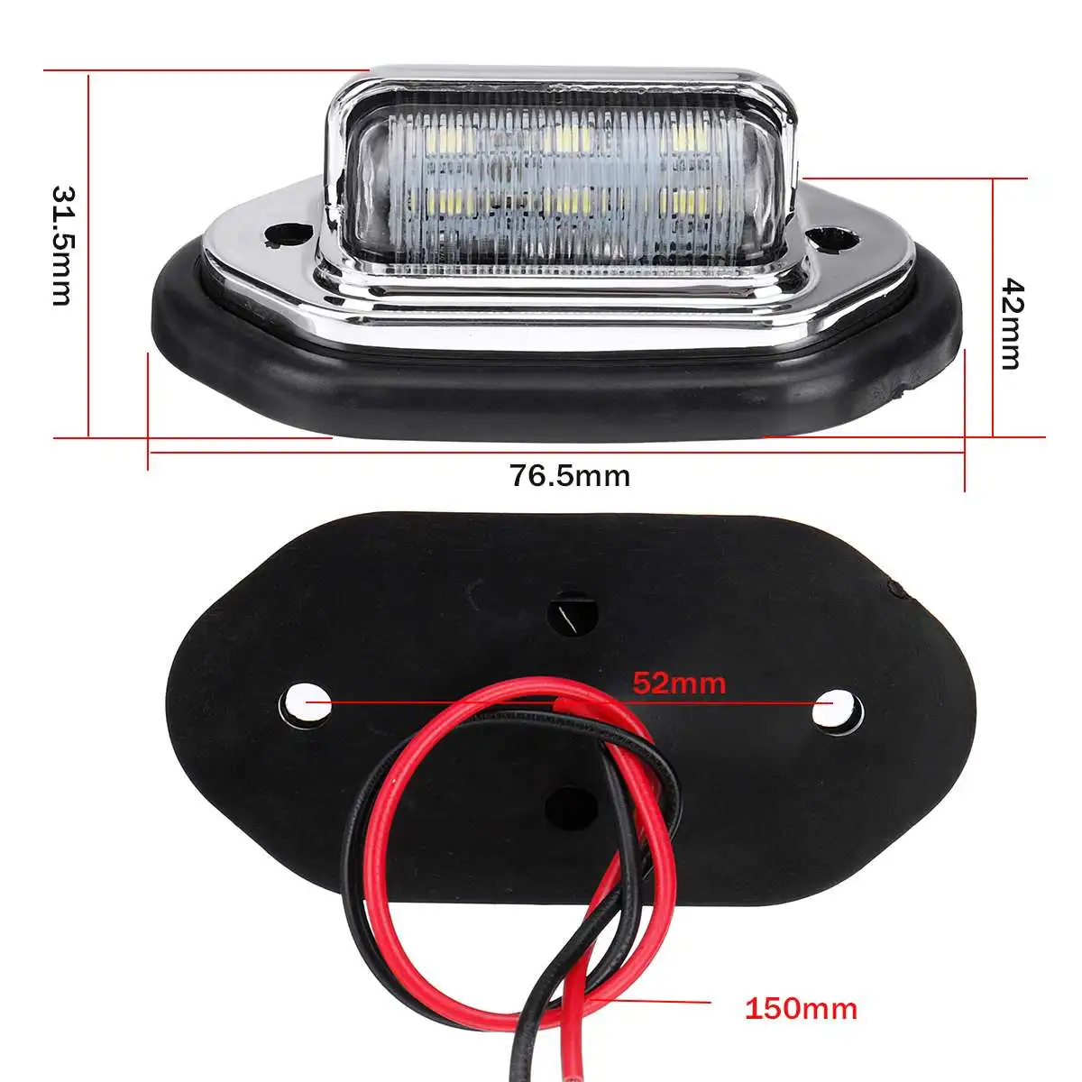 2pcs 12v 24V 6 LEDs Car License Plate Light Signal Tail Light Lamp Boat Truck Trailer SUV VAN Caravan Waterproof
2pcs 12v 24V 6 LEDs Car License Plate Light Signal Tail Light Lamp Boat Truck Trailer SUV VAN Caravan Waterproof