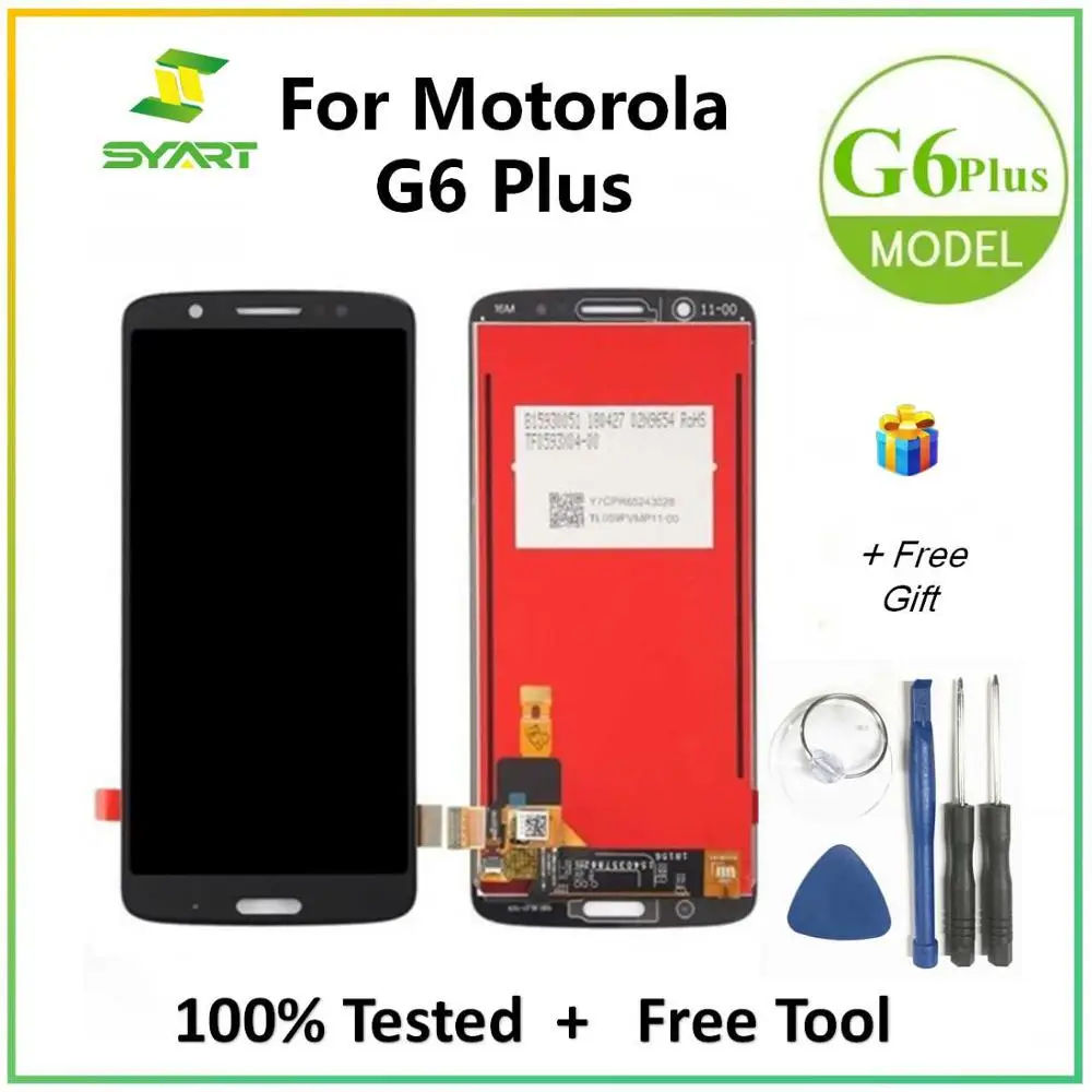 Для Motorola G6 Plus ЖК дисплей с сенсорным экраном дигитайзер сборка + Бесплатные