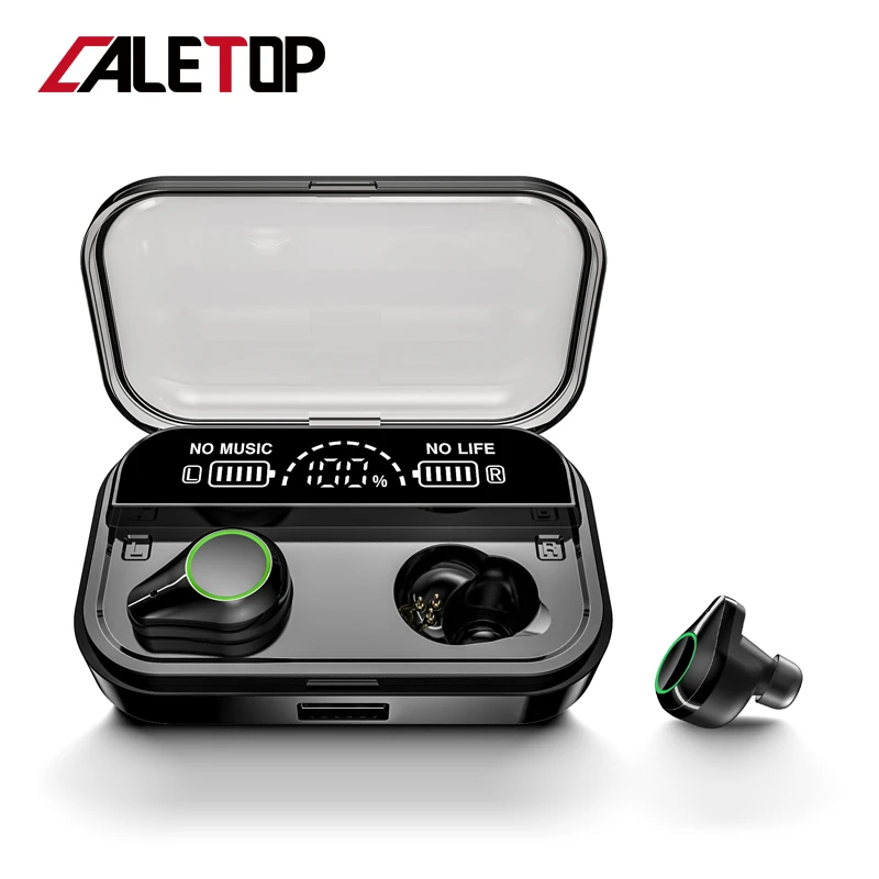 Беспроводные наушники Caletop TWS 6D звук 3000 мАч чехол для зарядки Bluetooth IPX7