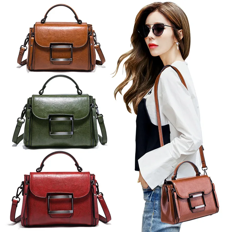 2021 New Simple and Versatile Handbag Women's Fashion Trend Retro Oil Wax Leather Diagonal Small Square Bag Single Shoulder Bag 
2021 New Simple and Versatile Handbag Women's Fashion Trend Retro Oil Wax Leather Diagonal Small Square Bag Single Shoulder Bag