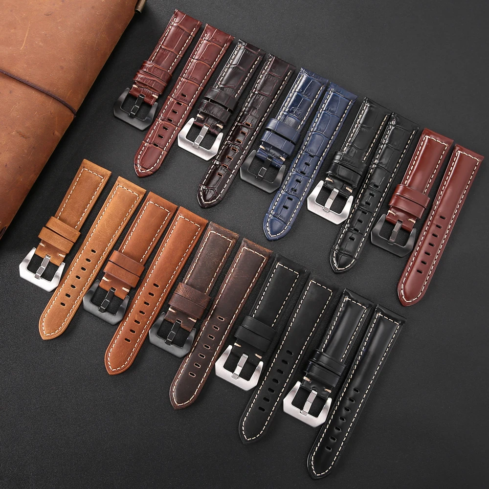 Genuine Leather Watch Band Strap 20mm 22mm 24mm Leather Men's Wrist Watch Strap Belt For Watch Accessories
Genuine Leather Watch Band Strap 20mm 22mm 24mm Leather Men's Wrist Watch Strap Belt For Watch Accessories