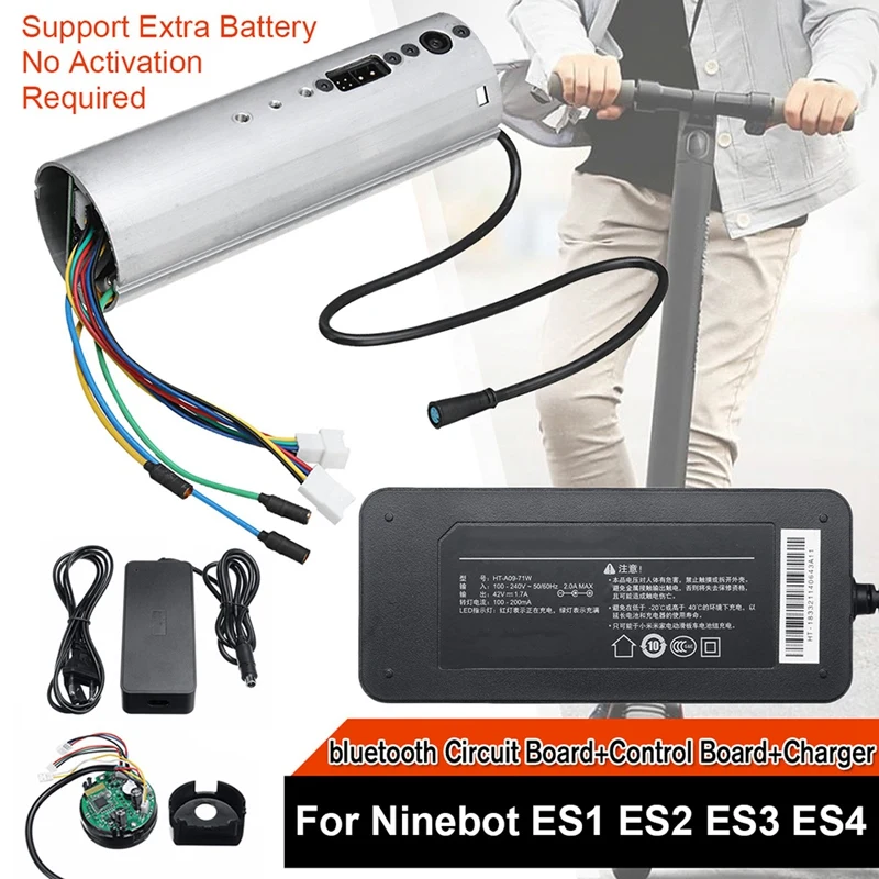 Electric Scooter Bluetooth Dashboard Control Board Motherboard Controller Charger for Ninebot Es1 Es2 Es3 Es4 -EU Plug
Electric Scooter Bluetooth Dashboard Control Board Motherboard Controller Charger for Ninebot Es1 Es2 Es3 Es4 -EU Plug