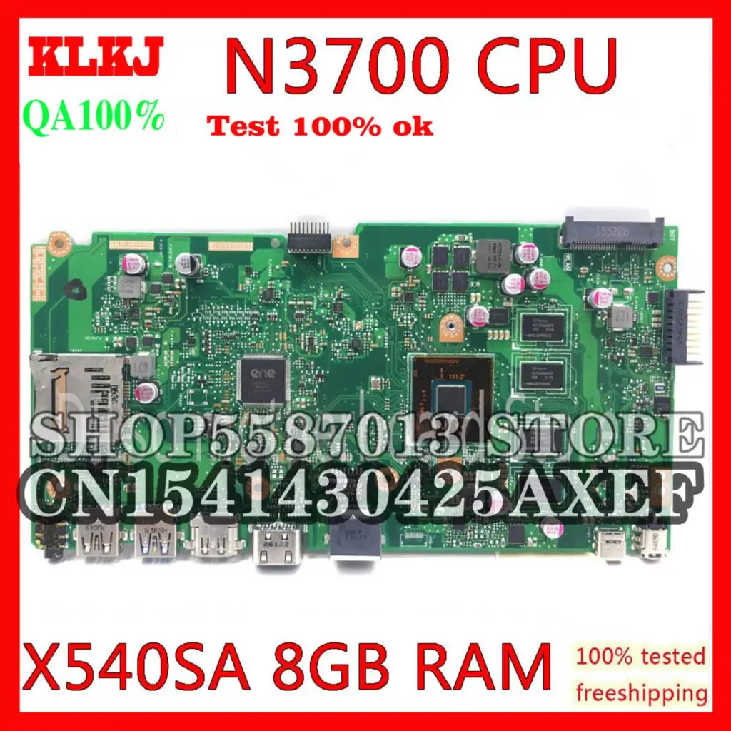 KLKJ X540SA Motherboard REV2.1 Fit For ASUS X540SA X540S dual-core N3700 CPU Laptop Motherboard 8GB Memory Test Work 100%
KLKJ X540SA Motherboard REV2.1 Fit For ASUS X540SA X540S dual-core N3700 CPU Laptop Motherboard 8GB Memory Test Work 100%