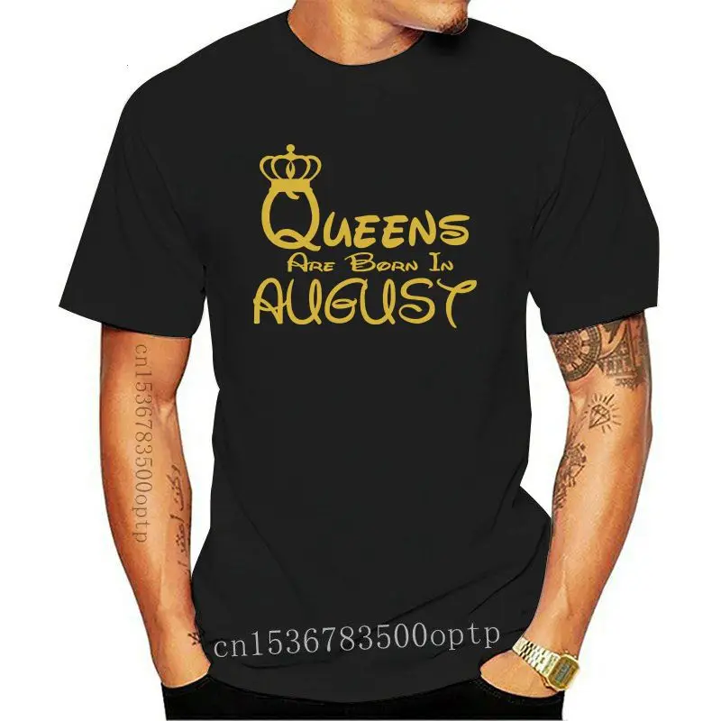 New Free Shipping Promotion Summer Hip Hop T Shirt Top Tee Queens Are Born In August T Shirt Black Gold Lettres 
New Free Shipping Promotion Summer Hip Hop T Shirt Top Tee Queens Are Born In August T Shirt Black Gold Lettres