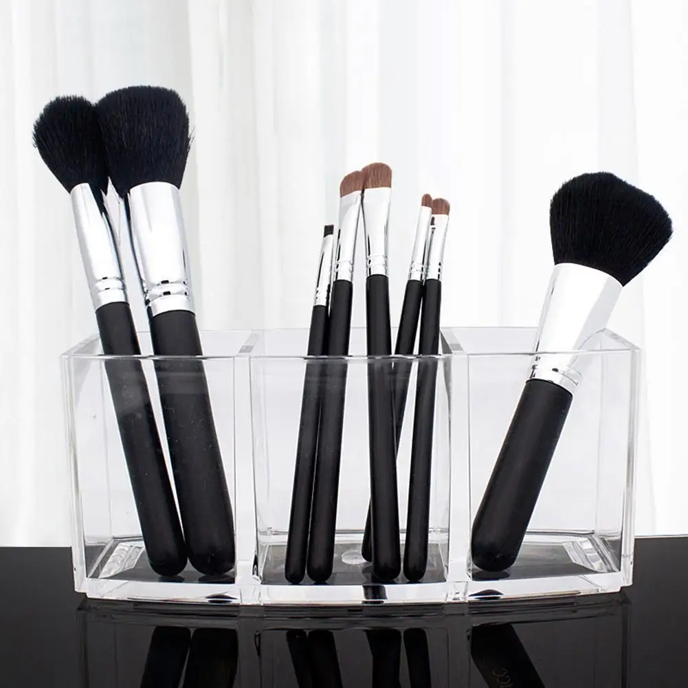 Clear Acrylic Makeup Brush Holder Organizer 3 Grid Eyebrow Comb Pen Storage Rack makeup Brush Organizer storage for Women Girl
Clear Acrylic Makeup Brush Holder Organizer 3 Grid Eyebrow Comb Pen Storage Rack makeup Brush Organizer storage for Women Girl