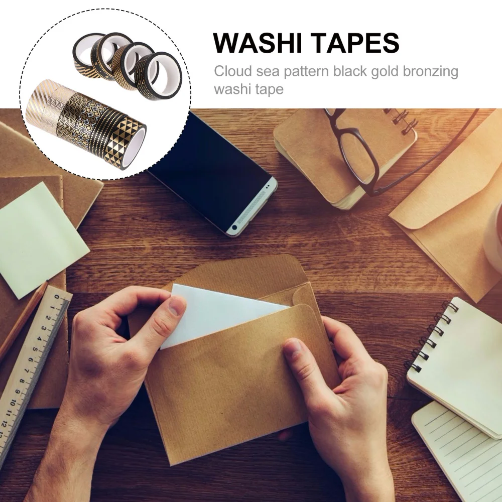 10 Rolls Gold Foil Washi Paper Tapes Writing Notebook Tape Diary Tapes 
10 Rolls Gold Foil Washi Paper Tapes Writing Notebook Tape Diary Tapes