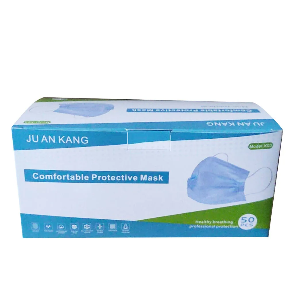 #42 50pc Air Purifying Blue Disposable Face Mask 3 Layer Mouth Filter Masks Breathable Disposable Protection Mask Mascarilla
#42 50pc Air Purifying Blue Disposable Face Mask 3 Layer Mouth Filter Masks Breathable Disposable Protection Mask Mascarilla