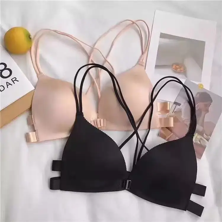 Front Buckle Beautiful Back Cross Ribbon Girl Bra Sexy Small Chest Gathered Without Steel Ring and Mark A Thin Underwear for
Front Buckle Beautiful Back Cross Ribbon Girl Bra Sexy Small Chest Gathered Without Steel Ring and Mark A Thin Underwear for