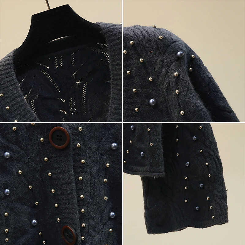 Knitted Beaded Sweater 2021 Fashion New Women Cardigan Women's Jacket Loose Western-style Women's All-match Top
Knitted Beaded Sweater 2021 Fashion New Women Cardigan Women's Jacket Loose Western-style Women's All-match Top