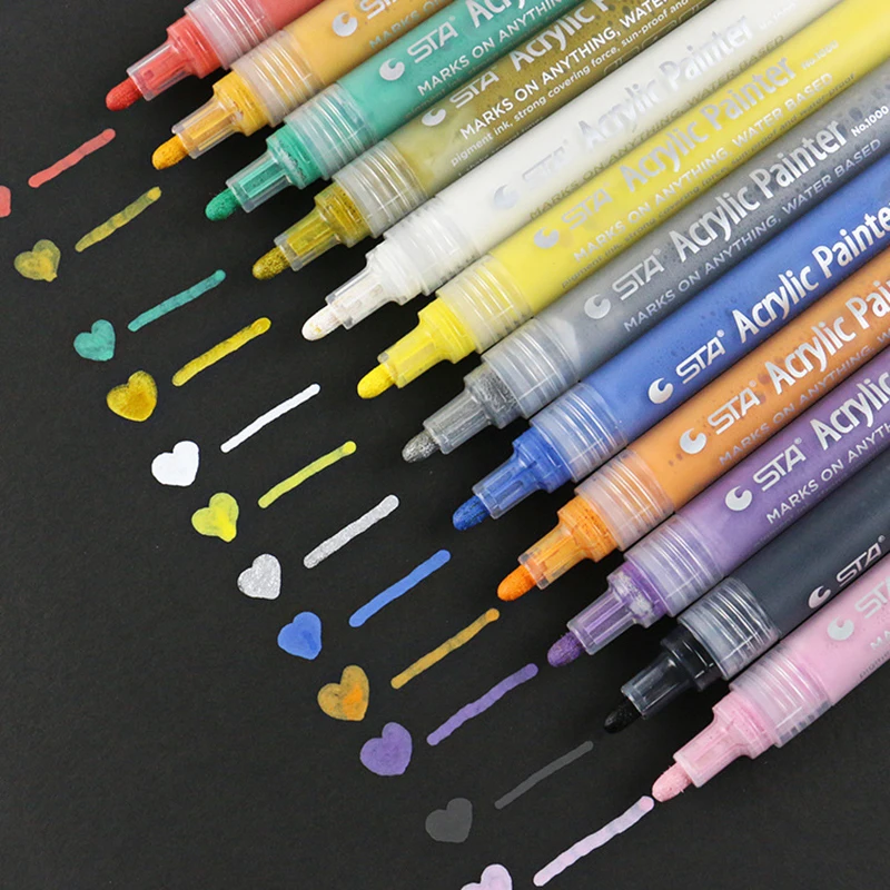 STA 12/24 Waterproof Acrylic Marker Pens Set Water-based ink Acrylic Paint Pens for DIY Rock Stone Ceramic Glass Mugs Wood Mugs
STA 12/24 Waterproof Acrylic Marker Pens Set Water-based ink Acrylic Paint Pens for DIY Rock Stone Ceramic Glass Mugs Wood Mugs