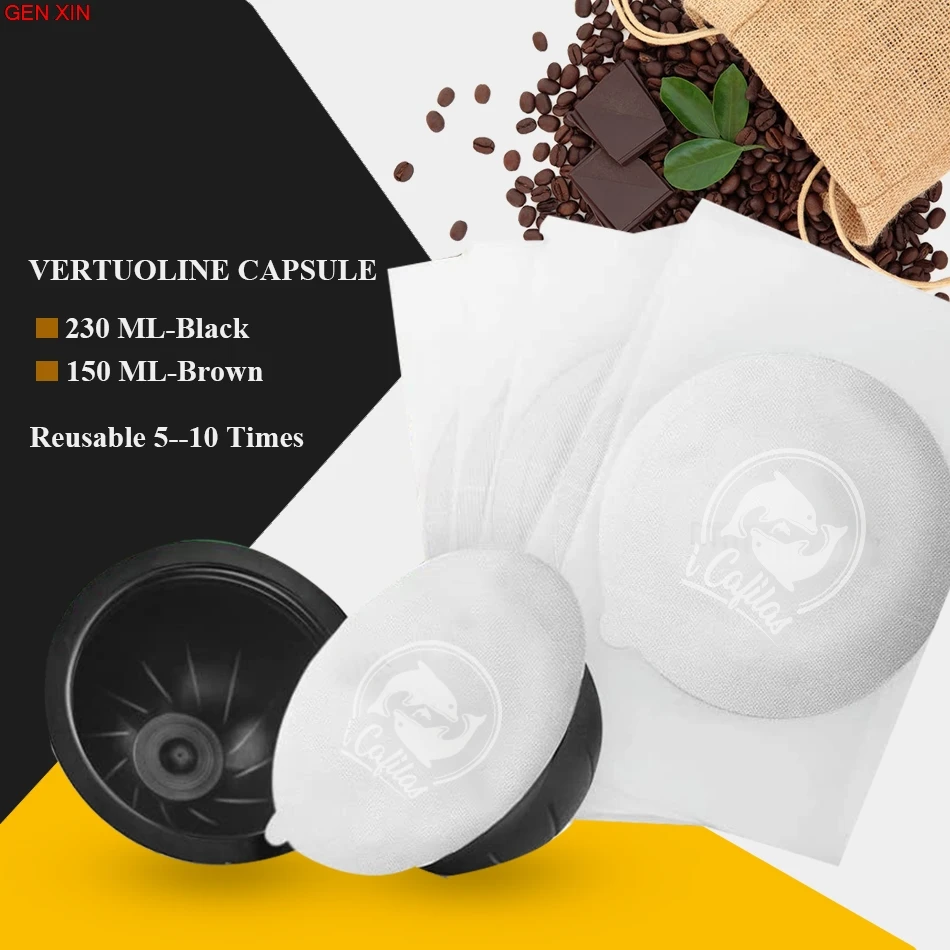 ICafilas150ML/230ML Reusable Capsules Refillable Vertuoline Coffee Pods For Nespresso Vertuoline GCA1 And Delonghi ENV135
ICafilas150ML/230ML Reusable Capsules Refillable Vertuoline Coffee Pods For Nespresso Vertuoline GCA1 And Delonghi ENV135
