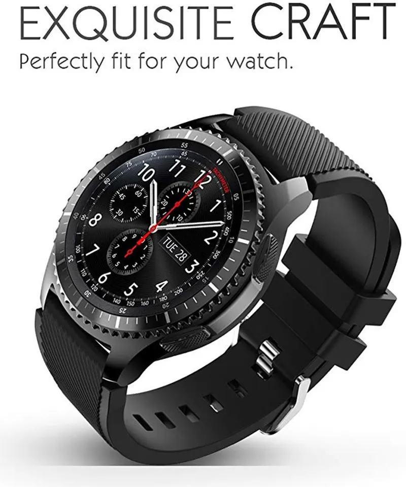 Ремешок силиконовый для наручных часов браслет Samsung Galaxy Watch 3 41 мм 45 Active 2 44 40 46 42 Huawei