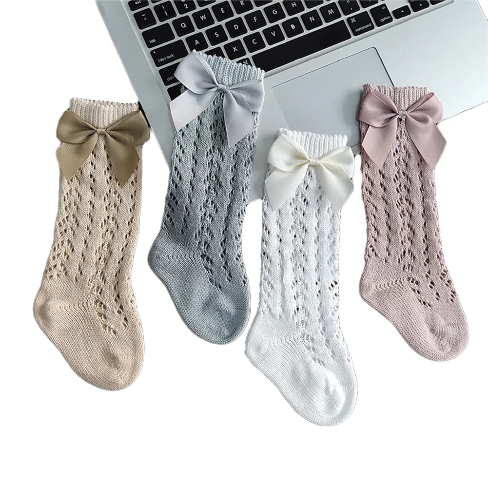 Носки для девочек однотонные дышащие сетчатые носки новорожденных из хлопка до