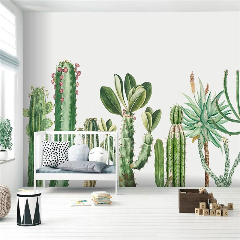 beibehang custom Nordic small fresh medieval plant cactus background wall paper living room TV interior 3d photo mural wallpaper 
beibehang custom Nordic small fresh medieval plant cactus background wall paper living room TV interior 3d photo mural wallpaper