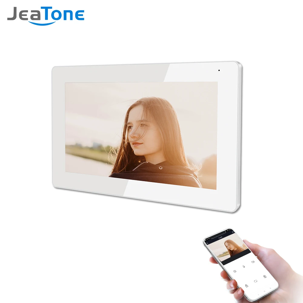 

Jeatone Wi-Fi видеодомофон 1080P FHD Все сенсорный внутренний монитор для дома TUYA Смарт видео домофон система
