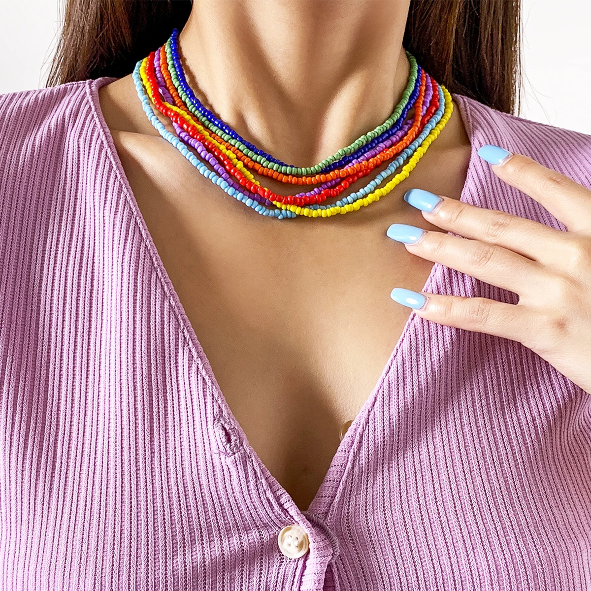 7Pcs/Set Bohemian Multicolor Seed Bead Short Clavicle Chain Choker Necklace For Women Boho Stacked Fine Necklace New Jewelry
7Pcs/Set Bohemian Multicolor Seed Bead Short Clavicle Chain Choker Necklace For Women Boho Stacked Fine Necklace New Jewelry