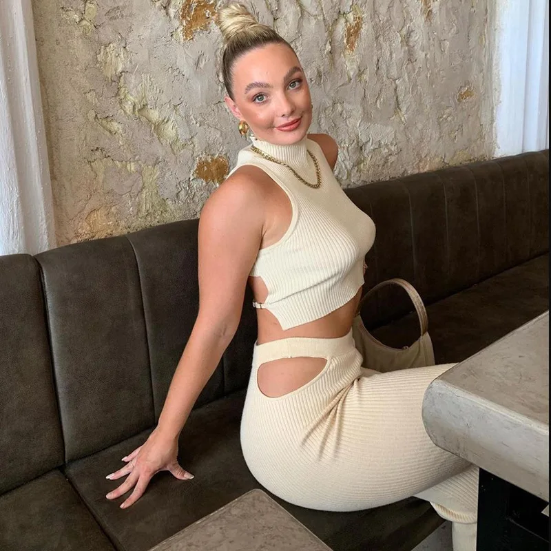 Two Piece Set Women Clothes Sleeveless Open Back T-shirt Fashion Pants Sets Straight Women's Trousers Sexy Trouser Suit Female
Two Piece Set Women Clothes Sleeveless Open Back T-shirt Fashion Pants Sets Straight Women's Trousers Sexy Trouser Suit Female