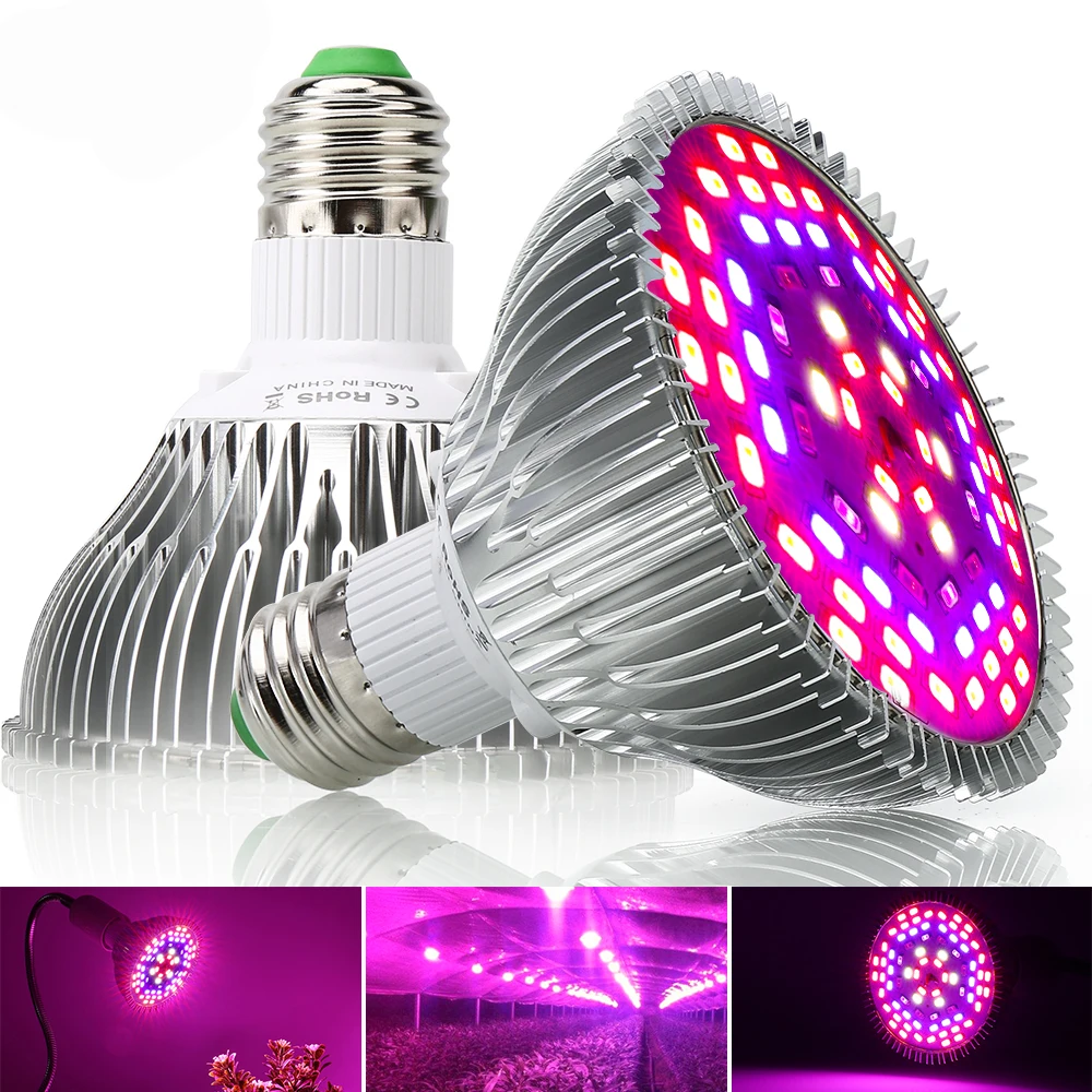 Светодиодсветильник для выращивания растений в саду, 50 Вт, E27, полный спектр 
Светодиодсветильник для выращивания растений в саду, 50 Вт, E27, полный спектр