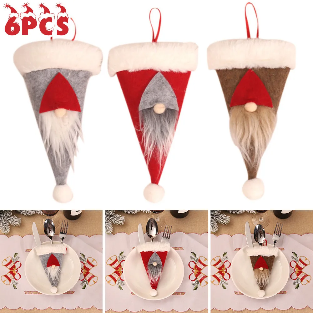 6PCS Tableware Holders Christmas Silverware Pockets Cutlery Dinner Table Ornament New Year 2022 Navidad Home Table Decoration
6PCS Tableware Holders Christmas Silverware Pockets Cutlery Dinner Table Ornament New Year 2022 Navidad Home Table Decoration