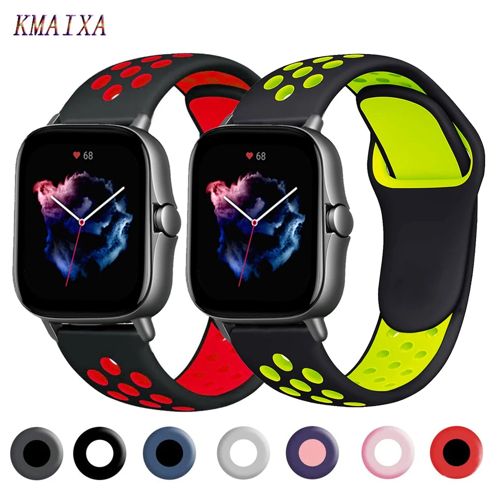 Ремешок силиконовый для Amazfit GTS 3/2/2e/GTS2 Mini/GTR 42 мм/47 мм/GTR2/2e/stratos2/3 20 мм/22 мм | Наручные