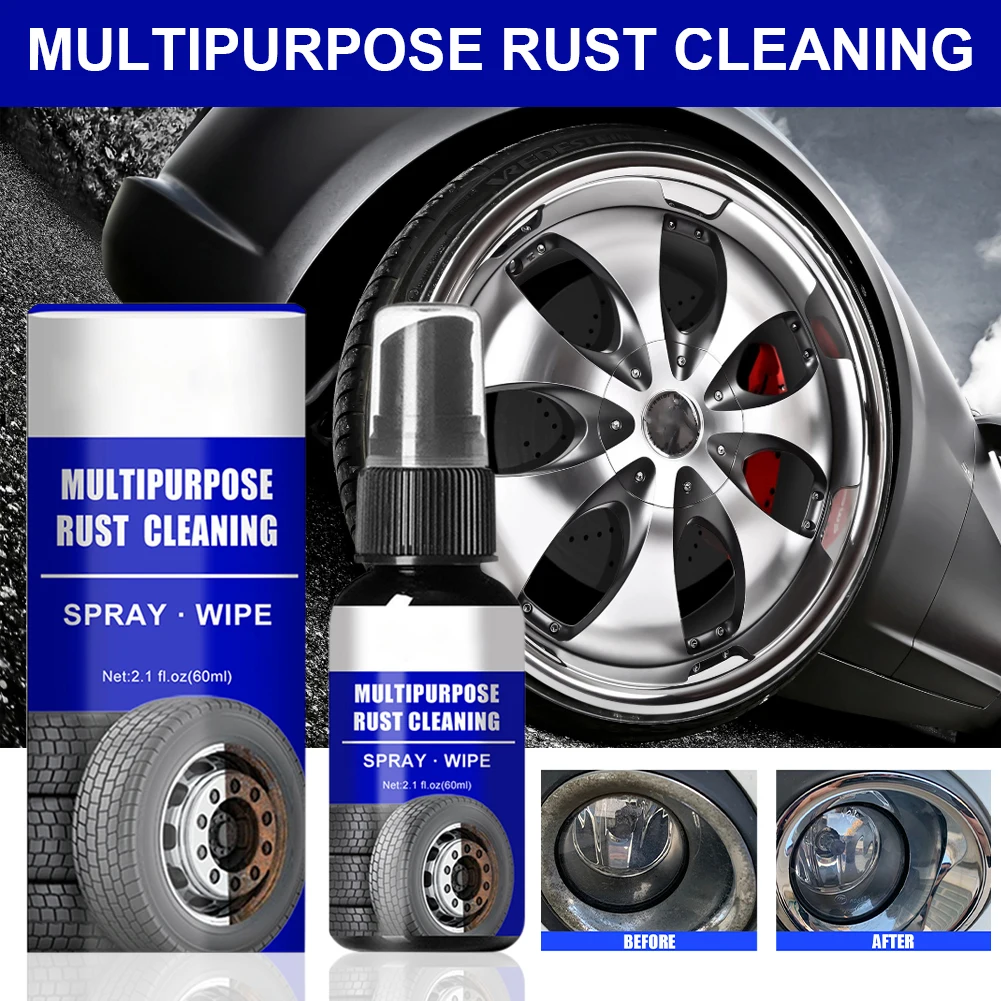 New 60ml Rust Remover Spray Quick Reaction Anti-Rust Spray Agent Multi-Purpose Metal Surface Polish Wheel Hub Household Cleaning
New 60ml Rust Remover Spray Quick Reaction Anti-Rust Spray Agent Multi-Purpose Metal Surface Polish Wheel Hub Household Cleaning