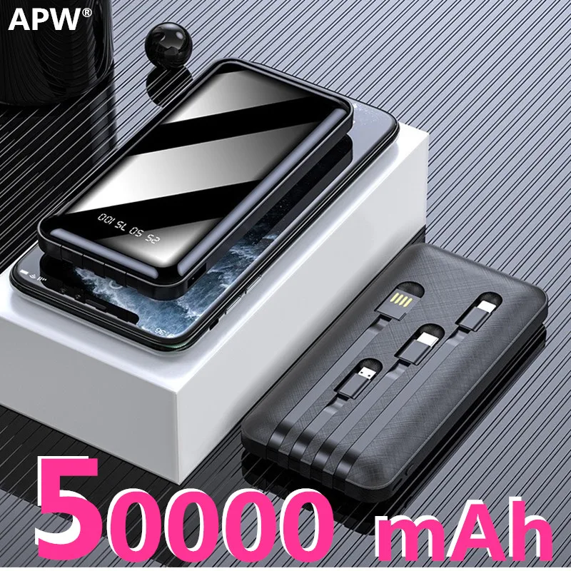 Портативное зарядное устройство 50000 мА тонкий USB 10000 портативное Внешнее для iPhone
