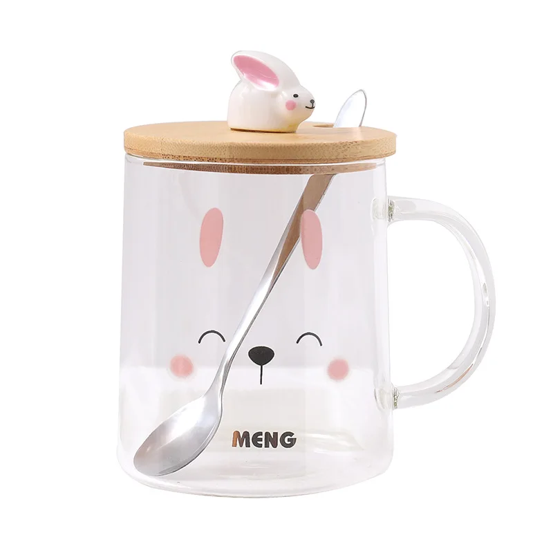 500ML Cute Rabbit Mug with Lid Spoon Girl Cartoon Glass Breakfast Milk Cup Student Milk Tea Mug Office Drink Cup Holiday Gift
500ML Cute Rabbit Mug with Lid Spoon Girl Cartoon Glass Breakfast Milk Cup Student Milk Tea Mug Office Drink Cup Holiday Gift