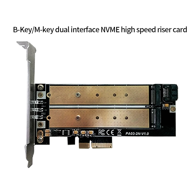 Переходная плата PCIe со светодиодной подсветодиодный кой ключ B к m.2 NGFF M Key M.2 NVME