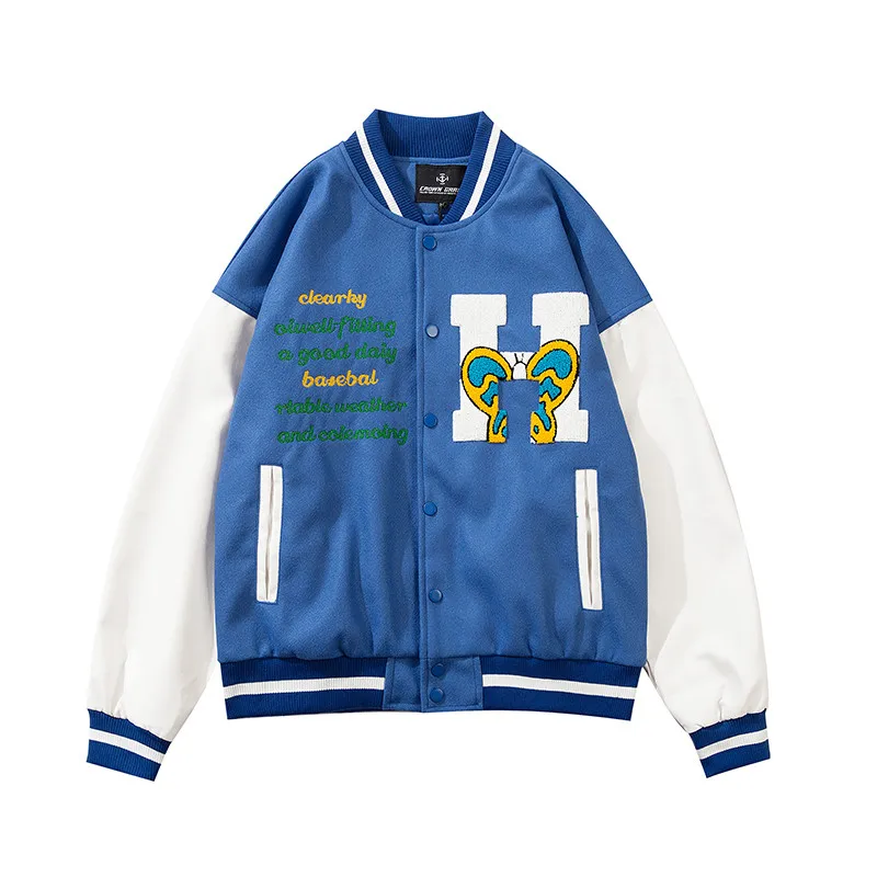 Baseball uniform jacket y2k men and women stitching new letter embroidery trend Harajuku pilot jacket couple jacket hot sale ins
Baseball uniform jacket y2k men and women stitching new letter embroidery trend Harajuku pilot jacket couple jacket hot sale ins