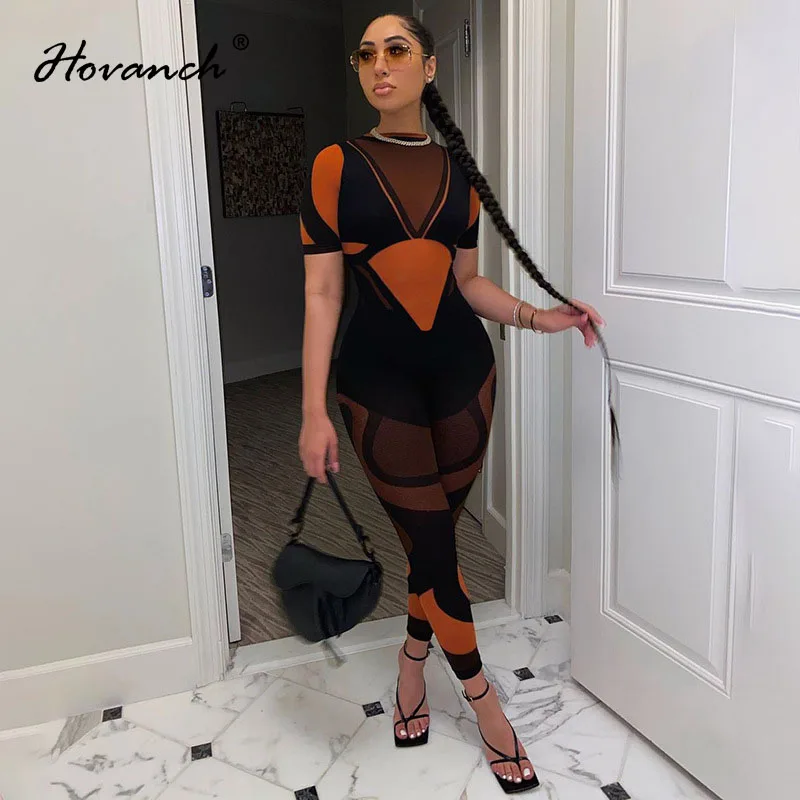 Hovanch Women's Solid O-Neck Print Stitched Tight Elastic Jumpsuit 2021 fall Fashion Street Wear
Hovanch Women's Solid O-Neck Print Stitched Tight Elastic Jumpsuit 2021 fall Fashion Street Wear