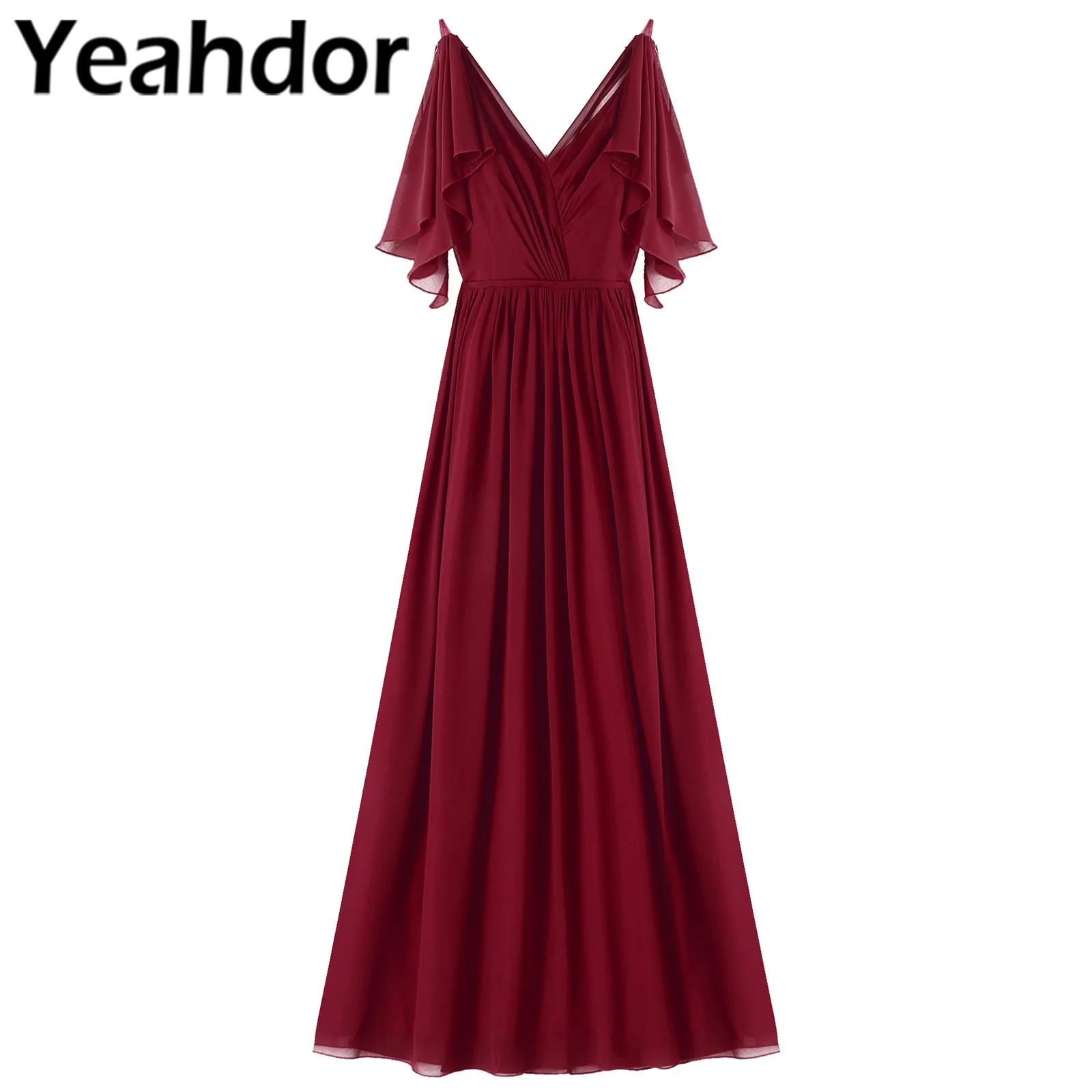 Bridesmaid Dresses Sexy Womens Ladies Deep V Neck Open Back Ruffled Chiffon Pageant Elegant Dress for Wedding Party Prom Gown
Bridesmaid Dresses Sexy Womens Ladies Deep V Neck Open Back Ruffled Chiffon Pageant Elegant Dress for Wedding Party Prom Gown