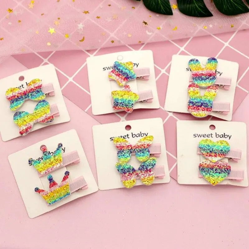 2 Pcs/set Girls Gradient Color Rainbow Hair Pins Princess Butterfly Crown Hair Clips Children Shiny Hair Pins Hair Accessories
2 Pcs/set Girls Gradient Color Rainbow Hair Pins Princess Butterfly Crown Hair Clips Children Shiny Hair Pins Hair Accessories