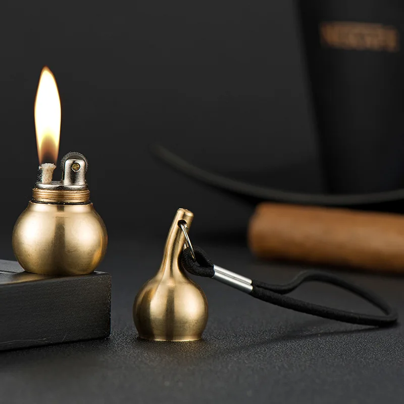

Kerosene Lighter Retro Mini Gourd Lighter Metal Windproof Cigarette Lighters Flints Cigar Smoking Accessories Gadgets for Men