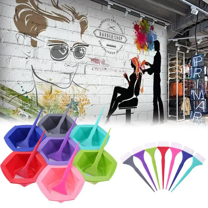 7+7pcs/set Colorful Hair Dying Brushes Plastic Stirring Bowl Comb Brushes Tool Kit Set Pro Salon Barber Hairdressing Tool 
7+7pcs/set Colorful Hair Dying Brushes Plastic Stirring Bowl Comb Brushes Tool Kit Set Pro Salon Barber Hairdressing Tool