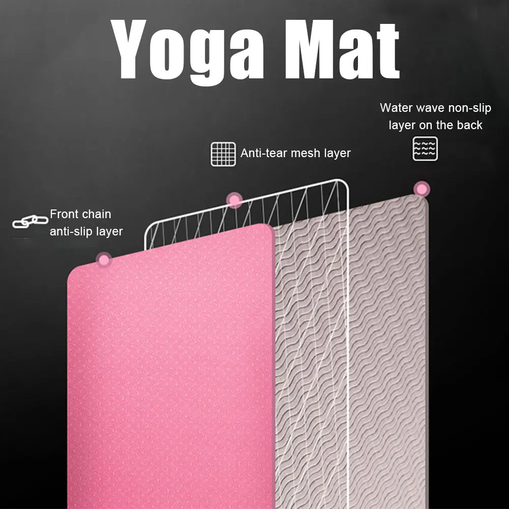 6mm Thick TPE Two-color Yoga Mat Sports Mat Environment-friendly Tasteless Non-slip Fitness Outdoor Mat
6mm Thick TPE Two-color Yoga Mat Sports Mat Environment-friendly Tasteless Non-slip Fitness Outdoor Mat