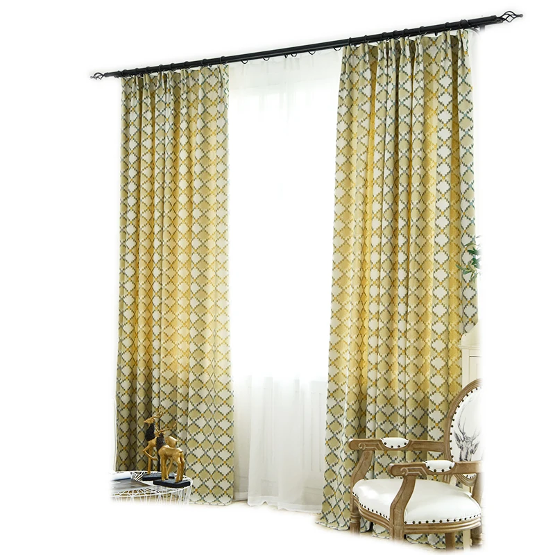 American simple modern diamond lattice finished shading curtain for bedroom living room balcony partition floating curtain
American simple modern diamond lattice finished shading curtain for bedroom living room balcony partition floating curtain